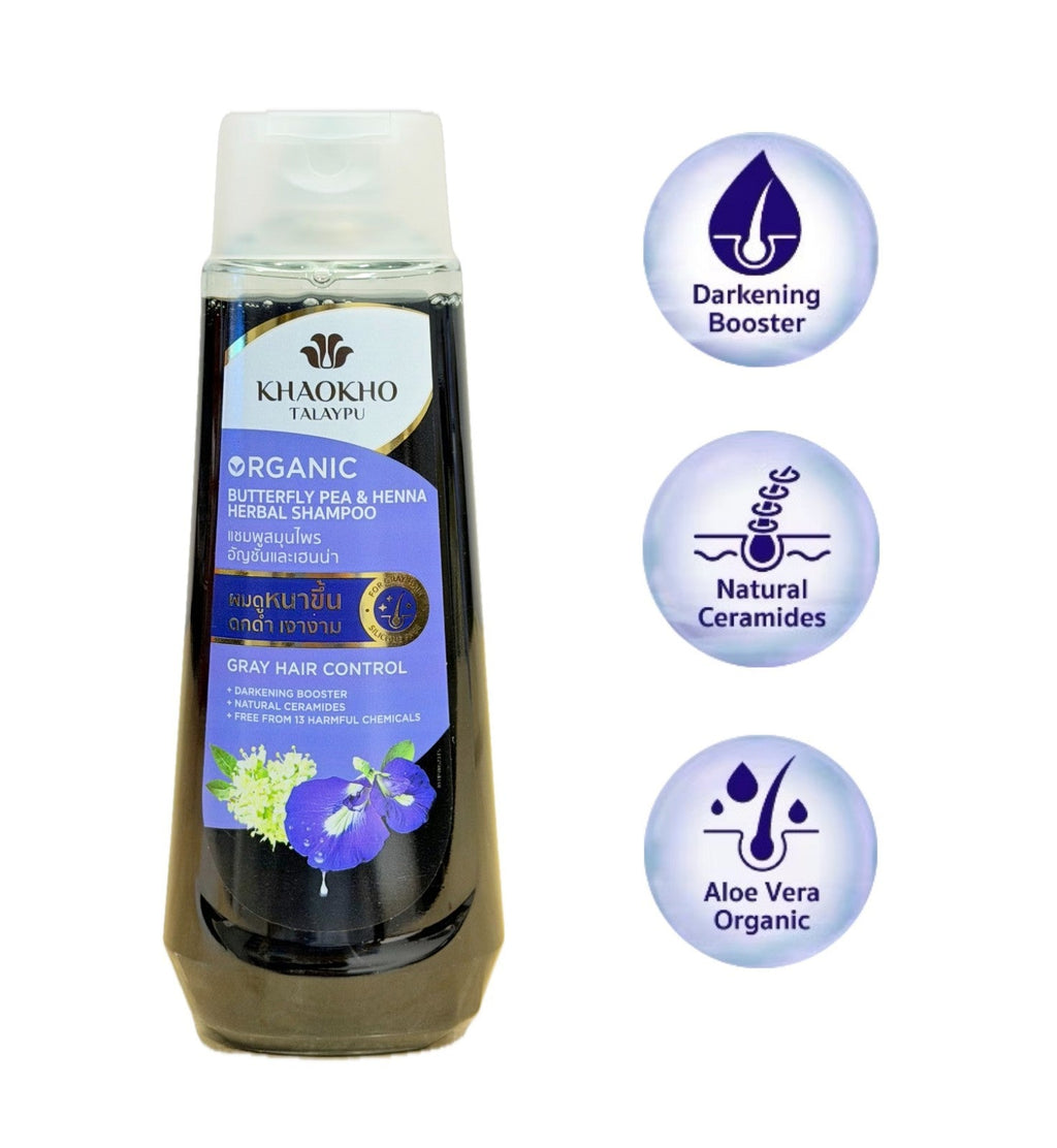 2x Khaokho Talaypu Butterfly Pea & False Daisy Shampoo